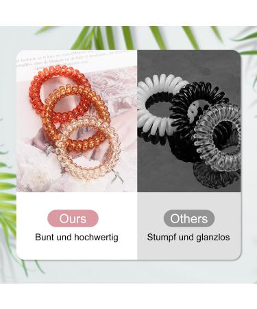 Jesslab Spiral Hair Ties - 10 pc Traceless Telephone Cord Hair Accessories for Women & Girls | No-Damage Ponytail Holders Color Sorted (#34) - Buy Online on GoSupps.com