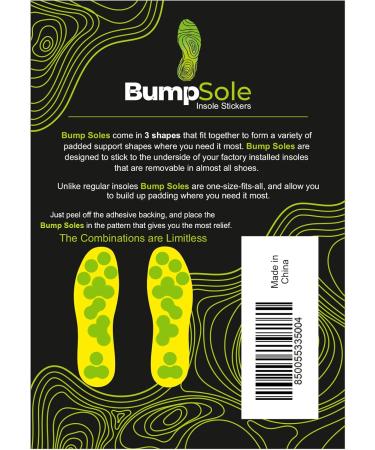 Insole Stickers by Bump Sole - Anti-Fatigue Shoe Inserts for Pain Relief & Comfort | Shock Absorption Insoles for Running & Work Boots - Buy Online on GoSupps.com