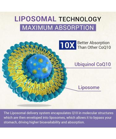 Liposomal Ubiquinol CoQ10 800 MG Softgels - High Absorption Antioxidant for Heart & Brain Energy Support - 360 Vegan Softgels (Pack of 6 - Buy Online on GoSupps.com
