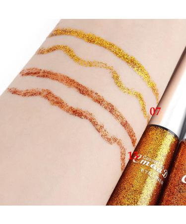 2Pcs Gold Liquid Glitter Eyeliner Set for Women - Sparkly Makeup Liners (Colores 07+13) - Buy Online on GoSupps.com