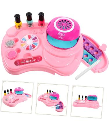 minkissy 1 Set Nail Art Set Toy Nail Art Kit Glitter Powder Nail Art Kit for Girls Toys for Little Girls Nail Dryer Girl Toys Nail Art Glitter Powder Child Pink Make up Plastic Nail Set - Buy Online on GoSupps.com