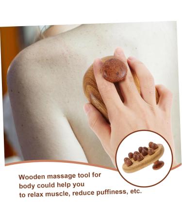 Buy Magiclulu Sandalwood Meridian Brush & Gua Sha with 12 Pearls - Soft Bristle Thigh Massager & Wooden Body Scrubber | Enhance Femininity & Relaxation - Buy Online on GoSupps.com