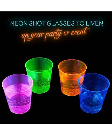 MATANA 300 Neon Plastic Shot Glasses - 1oz Party Shot Cups for Wine Tasting, Condiments, Sauce, Jello Shots & More - Sturdy & Reusable - Buy Online on GoSupps.com