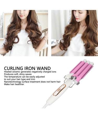 Ceramic 3 Barrel Curling Iron Wand for All Hair Types | Adjustable Temperature & 360 Swivel | Essential Styling Tool (US Plug - Buy Online on GoSupps.com