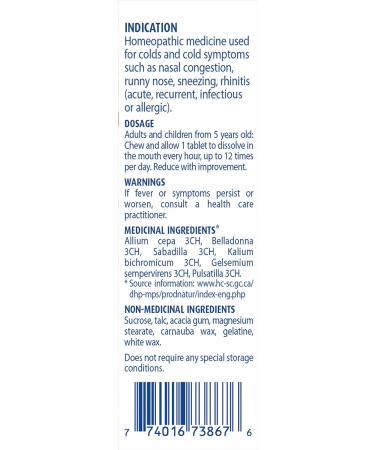 Boiron Coryzalia for colds and cold symptoms 60 Tablets. Chewable Tablets for nasal congestion runny nose rhinitis. Non-drowsy Cold Medicine - Buy Online on GoSupps.com