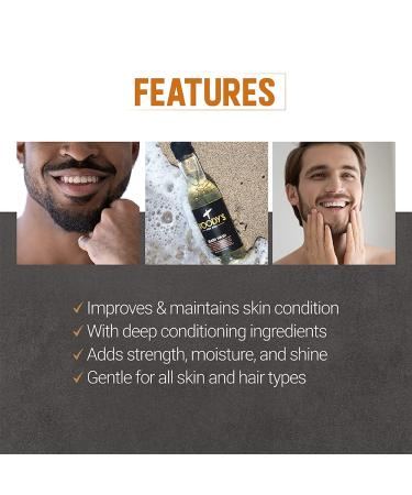 Woody's Energizing Beard Wash for Men | Cleansing & Conditioning for All Skin Types | 6.3 fl oz - International Shipping Available - Buy Online on GoSupps.com