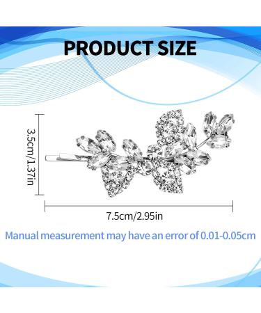 Diamante Hair Clips for Women Silver Hair Clips Bridal Hair Clip Leaf Wedding Hairpin Girls Hair Barrettes Wedding Hair Clips Valentine's Day Birthday Gifts - Buy Online on GoSupps.com