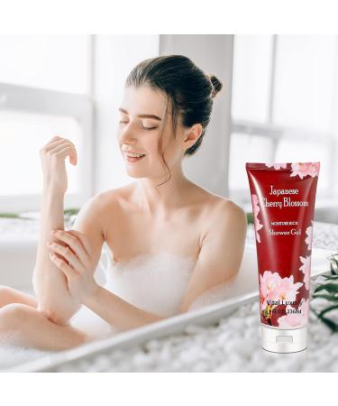 Japanese Cherry Blossom Scented Organic Shower Gel & Body Cream Gift Set - 8 FL OZ - Moisturizing Travel Essentials for Men and Women - Buy Online on GoSupps.com