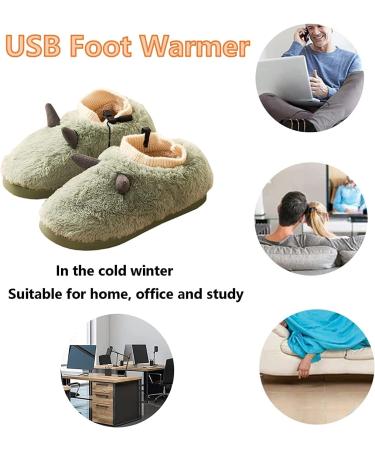 Buy USB Electric Foot Warmers - Plush Winter Slippers for Men (Gray 44-45 Light Green 42-43) | Cozy Heat & Comfort - Buy Online on GoSupps.com