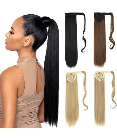 Ponytail Extension 22-32 Inch Synthetic Hair Fiber Heat-Resistant Curly Hair with Ponytail Fake Hair Chip-in Hair Extensions Pony Tail Ponytail Hair Extension(Color:M27-613 Size:32inches) 32inches M27-613 - Buy Online on GoSupps.com