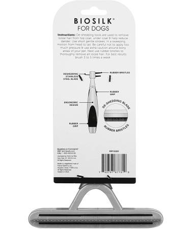 Biosilk Double Sided De-Shedding & Massage Brush for Dogs - Effective Grooming Tool - Buy Online on GoSupps.com