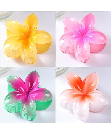 8 Pcs Colorful Plumeria Hawaiian Flower Hair Claw Clips for Women - Strong Hold Nonslip Jaw Clips for Long, Thin, Thick, Curly Hair - Luau, Beach Wedding, Birthday Party Supplies - Buy Online on GoSupps.com