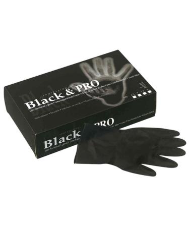 Sibel Black & Pro Latex Gloves Size M Black Pack of 20