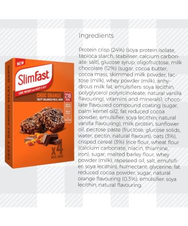 AETN Creations Slim Fast 16x60g Meal Replacement Bars - Choc Orange & Very Berry | High Protein & Fibre for Weight Loss | With Meal Planner & Magnet - Buy Online on GoSupps.com