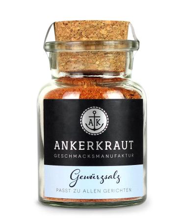 Anchor herb of spice salt grilling roasting and cooking salt all -rounder for meat potatoes and vegetables with garlic onion and celery 140 g in cork glass 140g cork glass