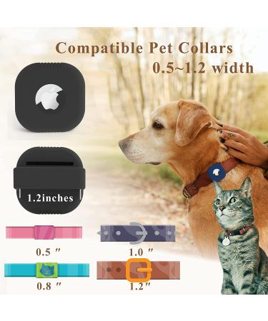 Upgraded Airtag Dog Collar Holder (2 Pack) - Anti-Lost Silicone Case for Apple AirTags - Compatible with Cat & Dog Collars - Blue/Black - Buy Online on GoSupps.com