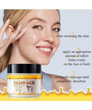  G n rique Beef Tallow for Skin Beef Tallow Moisturizing Cream Skin Care Honey Balm Body Moisturizer for Suitable for All Skin Types 60g (2Pcs A) - Buy Online on GoSupps.com