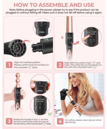 Buy Ohuhu 5-in-1 Curling Iron Set - Interchangeable Ceramic Hair Curler with Gloves | Perfect Gifts for Girls & Women | International Shipping - Buy Online on GoSupps.com