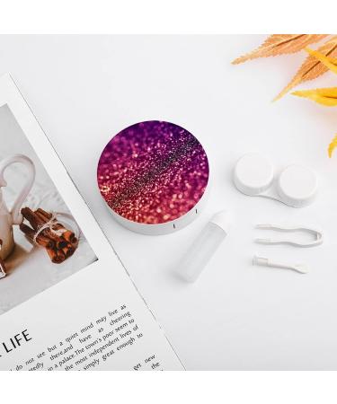 Glitter Psychedelic Abstract Round Case For Contact Lens Kit Storage Box with Mirror Printed - Buy Online on GoSupps.com