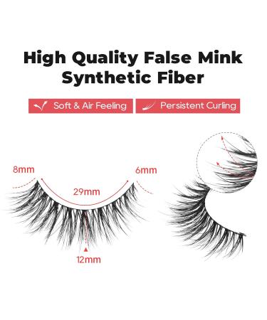 Siligli Cat Eye False Eyelashes - 4 Pairs 12mm Short Wispy Lashes for Natural Look - 3D Volume Fluffy Faux Mink Lashes with Extra Thin Band - Buy Online on GoSupps.com