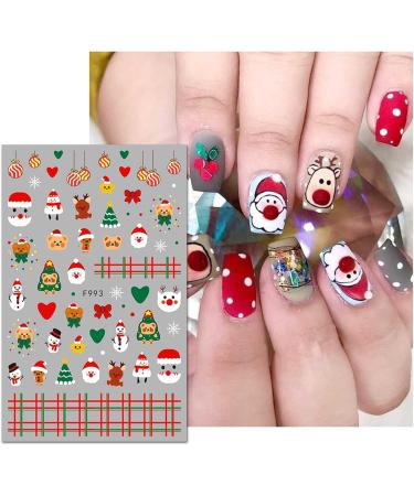 JMEOWIO 10 Sheets Christmas Nail Art Stickers Decals Self-Adhesive Snowflake Xmas Winter Holiday Cute Nail Supplies Nail Art Design Decoration Accessories - Buy Online on GoSupps.com