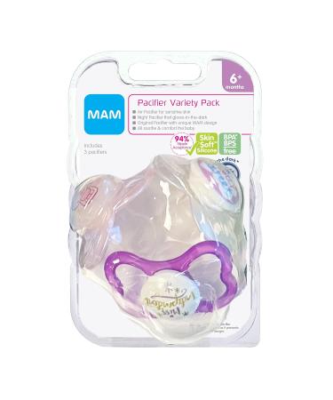 MAM Variety Pack Baby Pacifier - 3 Types for Healthy Oral Development, 3 Pack 6-16 Months Girl - Buy Online on GoSupps.com