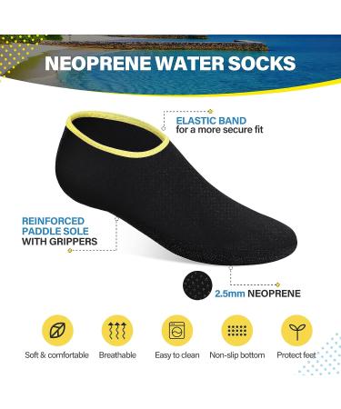 Xtinmee 3 Pairs 2.5mm Neoprene Socks | Diving, Snorkeling, Swimming & Water Sports Booties for Men and Women - Buy Online on GoSupps.com