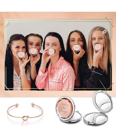 Waydress Bridesmaids Proposal Gift Set - 24 Pcs Makeup Mirrors, Love Knot Bracelets, Satin Hair Bands & Diamond Pens for Bridal Shower Party - Buy Online on GoSupps.com