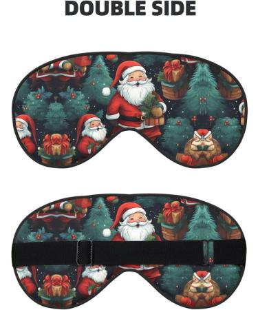 Cute Christmas Man Print Unisex Sleep Eye Mask | Soft Comfort Eye Shade for Travel Yoga & Shift Work - Buy Online on GoSupps.com