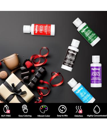 Oil Based Food Coloring - 50ml Black Upgraded Food Coloring for Chocolate Edible Oil Based Food Dye for Cake Decorating Baking Candy Melts Cookie Icing Frosting Fondant Meringues - 1.69 Fl.Oz Bottles (Christmas) - Buy Online on GoSupps.com