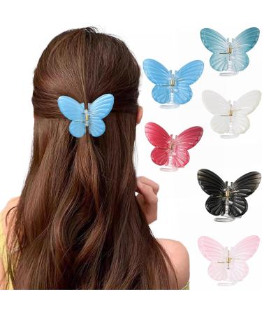 Women Hair Claw Butterflies Shape Anti-slip Teeth Design Back Head Hair Clip Strong Grip Hair Holder White - Buy Online on GoSupps.com