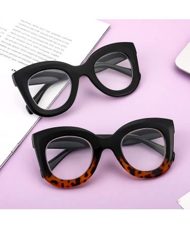 FEISEDY Retro Oversized Blue Light Blocking Reading Glasses - Anti Glare Thick Frame for Digital Eye Strain - B2980 Black Frame 2.0x - Buy Online on GoSupps.com