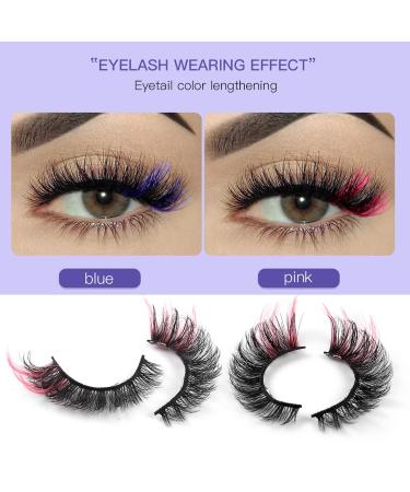 Shop Colored Eyelashes - Fluffy 6D Mink D Curl Strip Lashes | 10 Pairs Natural Wispy False Eyelashes - Buy Online on GoSupps.com
