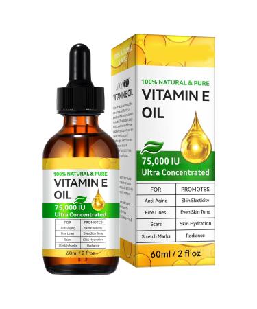 CANRNYACBZ Vitamin E oil for cosmetics 75000 IU pure vitamin E oil for skin moisturizing and skin firming reduces fine lines and scars easily absorbing body oil facial oil