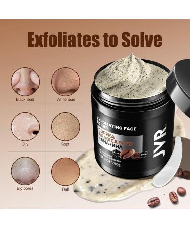 Face Scrub for Men 9 oz and JVR Caffeine Eye Cream and Under Eye Roller Facial Scrub for Deep Exfoliating for Fine Lines - Buy Online on GoSupps.com