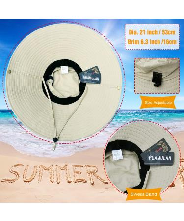 HUAMULAN 6 Super Wide Brim Sun Hat for Men and Women - Perfect for Fishing, Hiking, Gardening, Safari & Camping - Beige - Buy Online on GoSupps.com