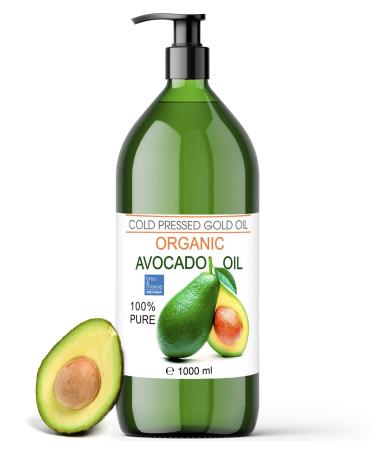 Bio Oil Pure Avocado Oil - 100% ecological plant -based natural oil - cold -pressed oil for hair skin face massage - organic & ecological avocado oil - Avocado oil - 1000 ml (1 Series Pack)