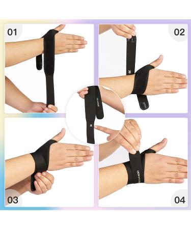 Domaste Ultra Thin Wrist Brace - Adjustable Carpal Tunnel Support for Men and Women, Lightweight and Breathable - Black/Right/One Size - Buy Online on GoSupps.com