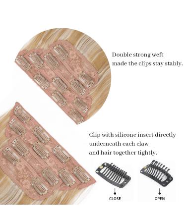 Su Exquisite 20 inch Clip in Soft Glam Waves Hair Extensions - Blonde Highlighted Golden Blonde | Synthetic Fiber Double Weft Full Head Hairpieces for Women - Buy Online on GoSupps.com