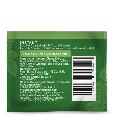 Four Sigmatic Chaga Mushroom Elixir Mix - 20 Packets (0.1 oz Each) | Superfood Drink - Buy Online on GoSupps.com