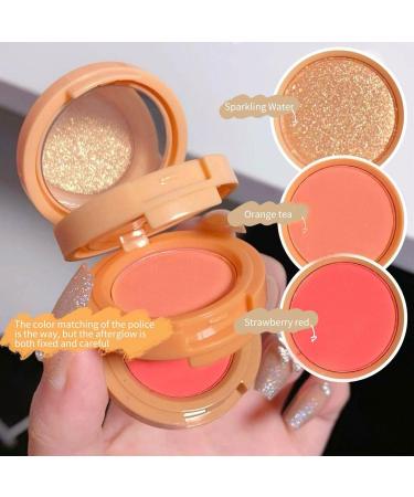 Blush Palette - 3-Colored Blush Makeup | Multi-Layer Shape Contours & Highlight Face Blushes Mattes & Highlights for Shimmery Or Matte Finish 2# Milk Peach - Buy Online on GoSupps.com