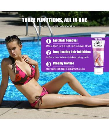 Hair Removal Cream for Women | Effective Unwanted Hair Remover for Underarms Legs Bikini & Pubic Area - 2.11fl.oz - Buy Online on GoSupps.com
