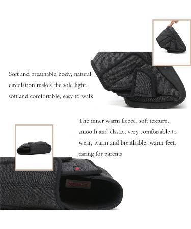 Memory Foam Diabetic Slippers - Extra Wide Surgery Recovery Shoe, Adjustable Stickbuckle, Warm & Comfy for Elderly Health - Brown 23.5cm - Buy Online on GoSupps.com