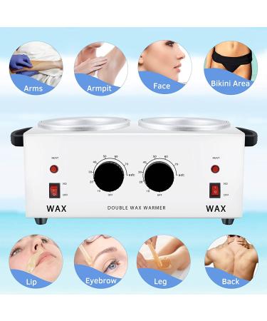 Double Wax Warmer Kit - Electric Hair Removal Wax Heater with Adjustable Temperature for Spa & Salon - Buy Online on GoSupps.com