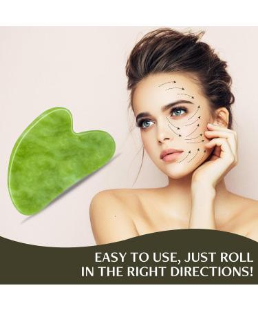 Gua Sha Facial Tools | Natural Anti-Aging Jade Roller for Rejuvenating Skin | Cooling & Firming Beauty Tool | Perfect Stocking Stuffer - Buy Online on GoSupps.com