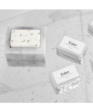 Esker Aromatic Shower Steamer Set | Vegan & Cruelty-Free Clean Beauty | Calendula Palo Santo + Eucalyptus Lavender Steamers with Marble Holder - Buy Online on GoSupps.com