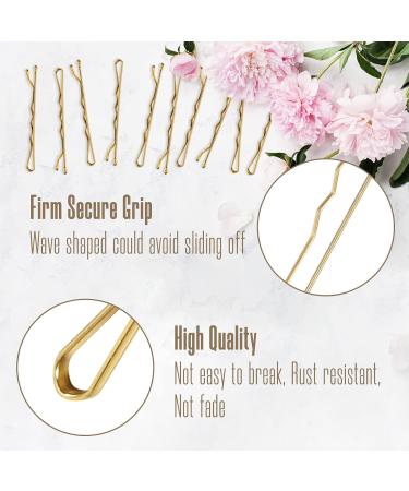 Buy 150 Wave Shape Hairpins | Gold Metal Bobby Pins Set for Girls & Children | Hair Accessories for Salons - Buy Online on GoSupps.com