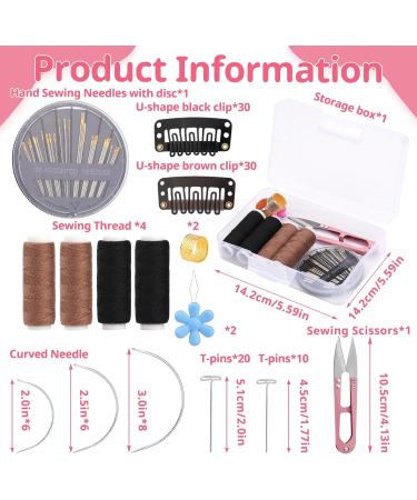 ENCHOL 60 Pieces Wig Clip Set U-Shape Hair Extension Clips Metal Snap Clips for Hair Extensions and Wefts with Sewing Needle and Thread Accessories - Buy Online on GoSupps.com