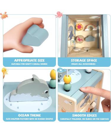 Nukdey Motor Cube Activity Cubes - 6 in 1 Montessori Wooden Toys for Kids 3+ Educational Plug-in Play Dice Sorting Center (Ocean Theme) - Buy Online on GoSupps.com