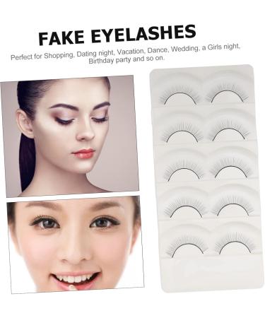 POPETPOP 5 Pairs Fake eyelashes reusable black eyelash handmade eye lashes segmented false eyelash natural fake lashes Eyelashes Grafting Practice Eyelashes False Eyelashes fiber artificial - Buy Online on GoSupps.com